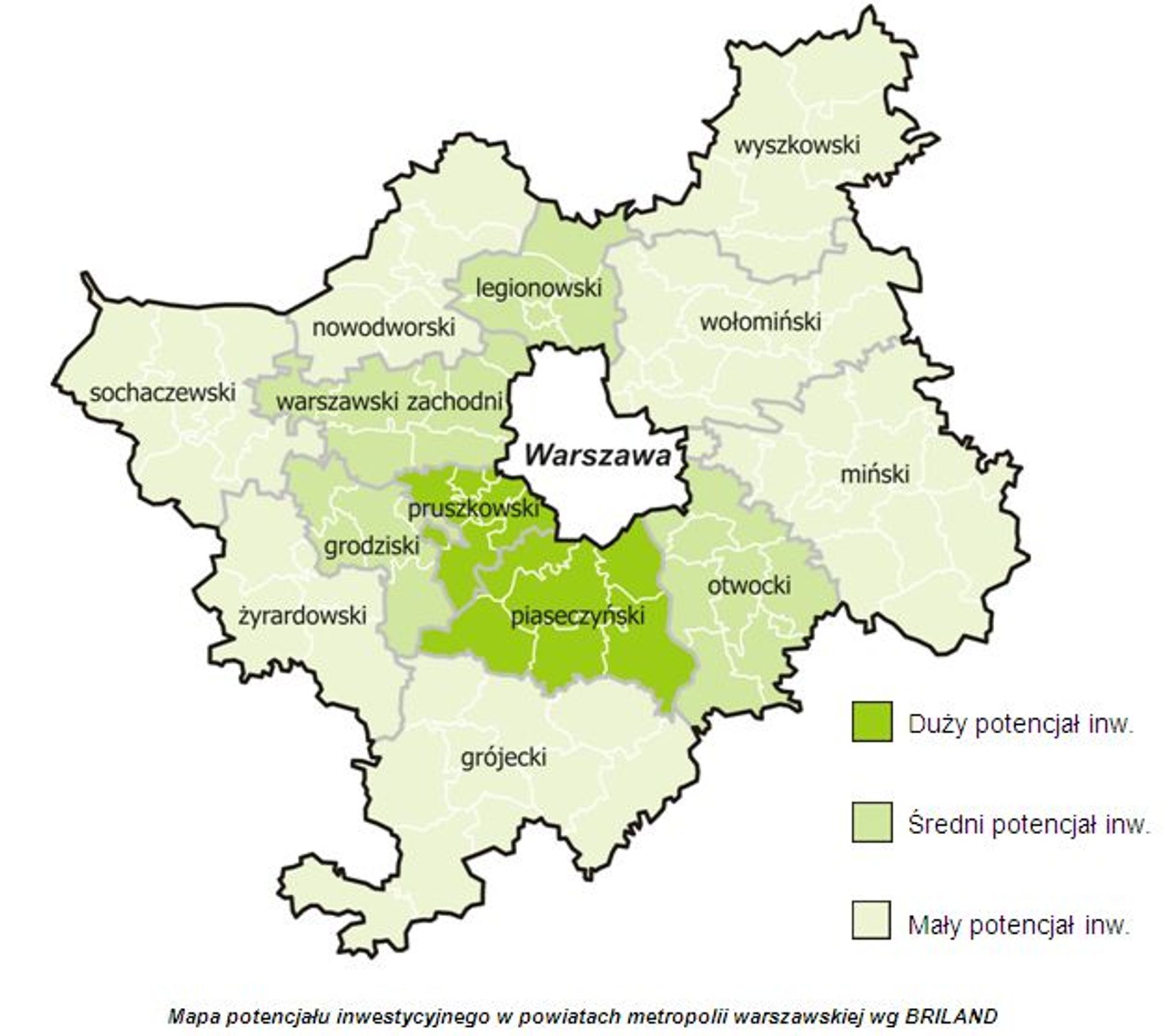  Analiza cen ziemi i potencjału inwestycyjnego metropolii warszawskiej na podstawie raportu Briland z września 2013 r.