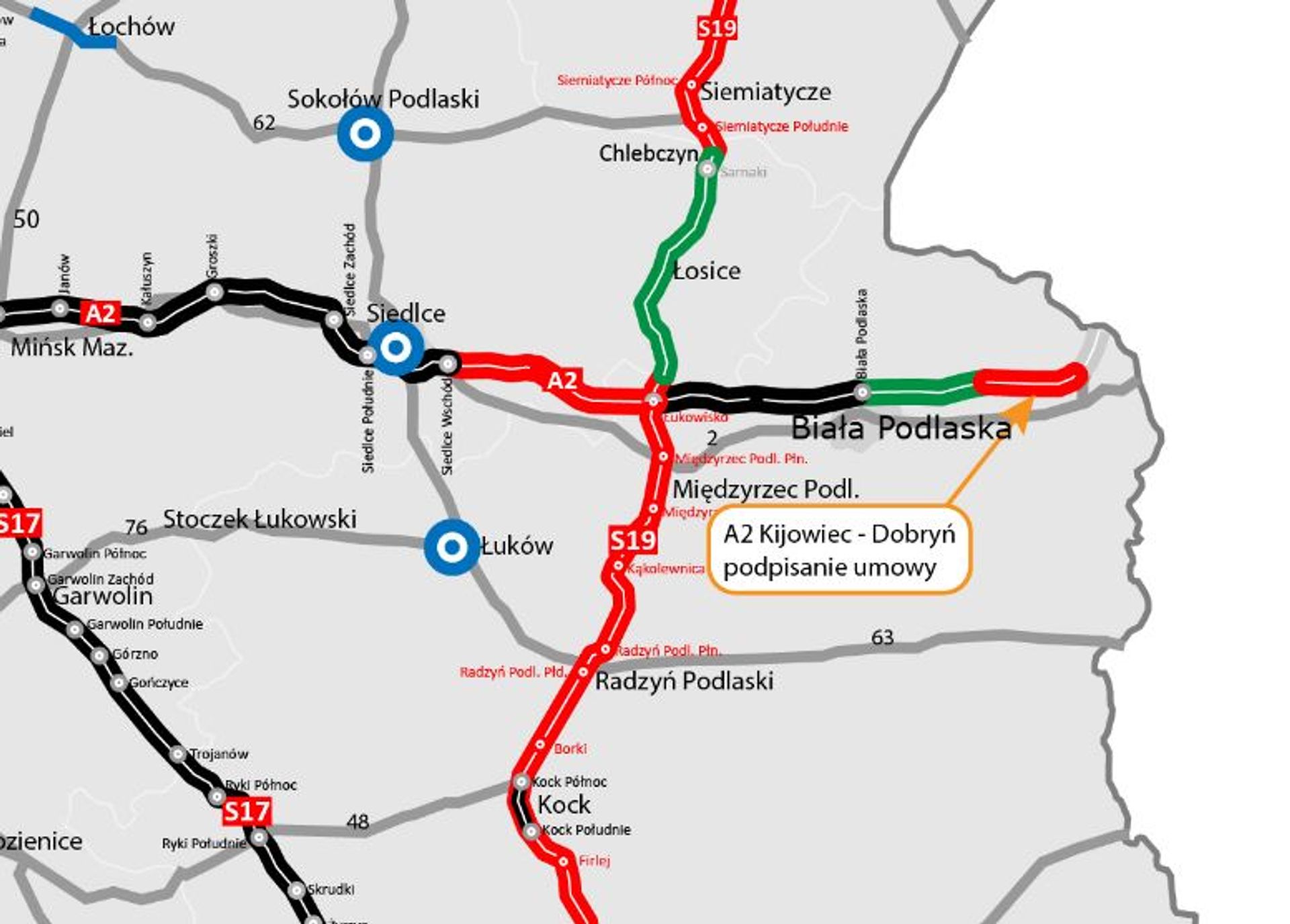 Przy granicy z Białorusią rusza budowa kolejnego odcinka autostrady A2
