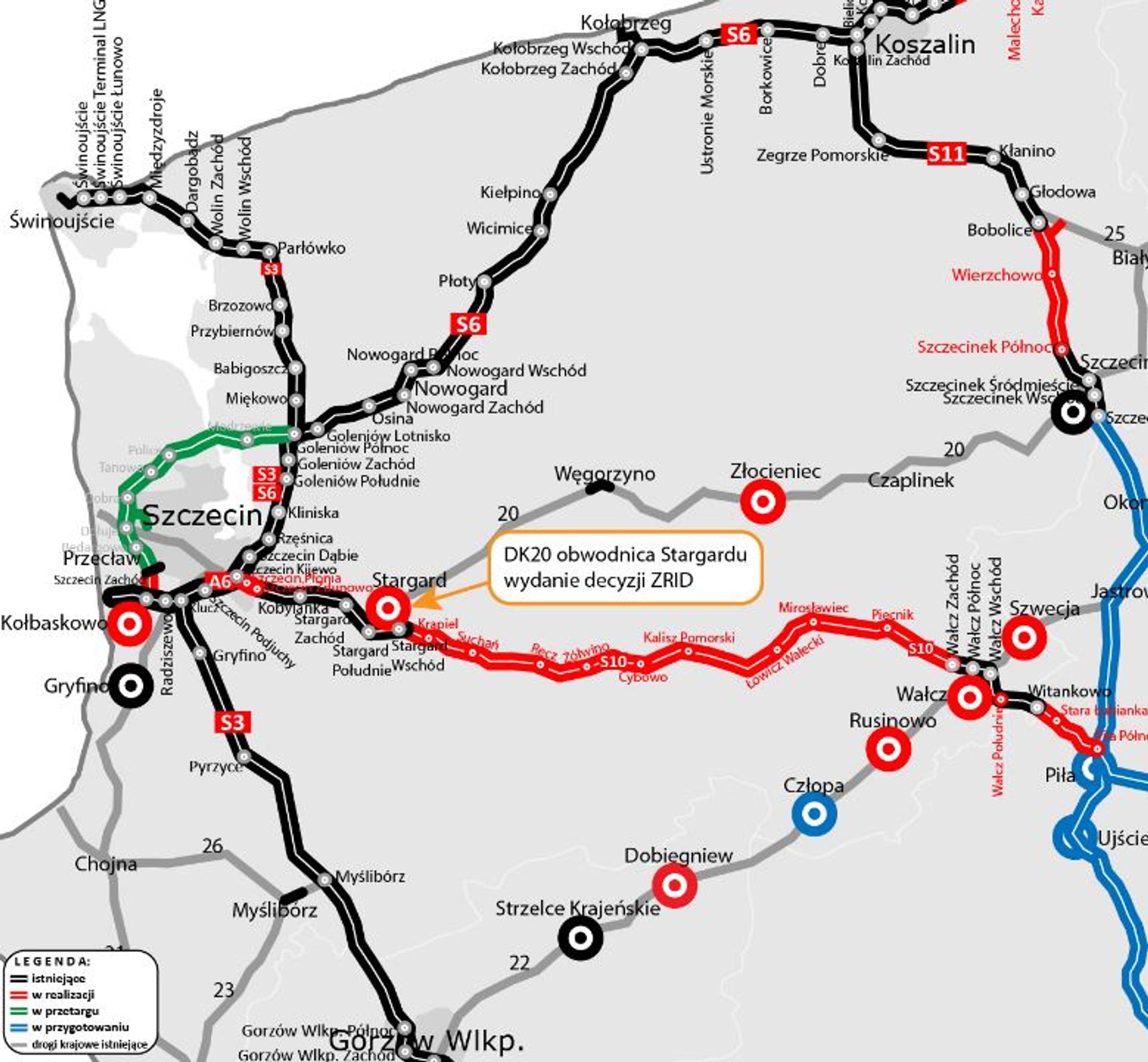 Można budować obwodnicę Stargardu w ciągu DK20 