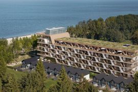 Aston Veu rośnie w pierwszej linii brzegowej w Sianożętach. Nadmorski kompleks z 97 apartamentami, spa i basenem na dachu nabiera kształtów [WIZUALIZACJE]