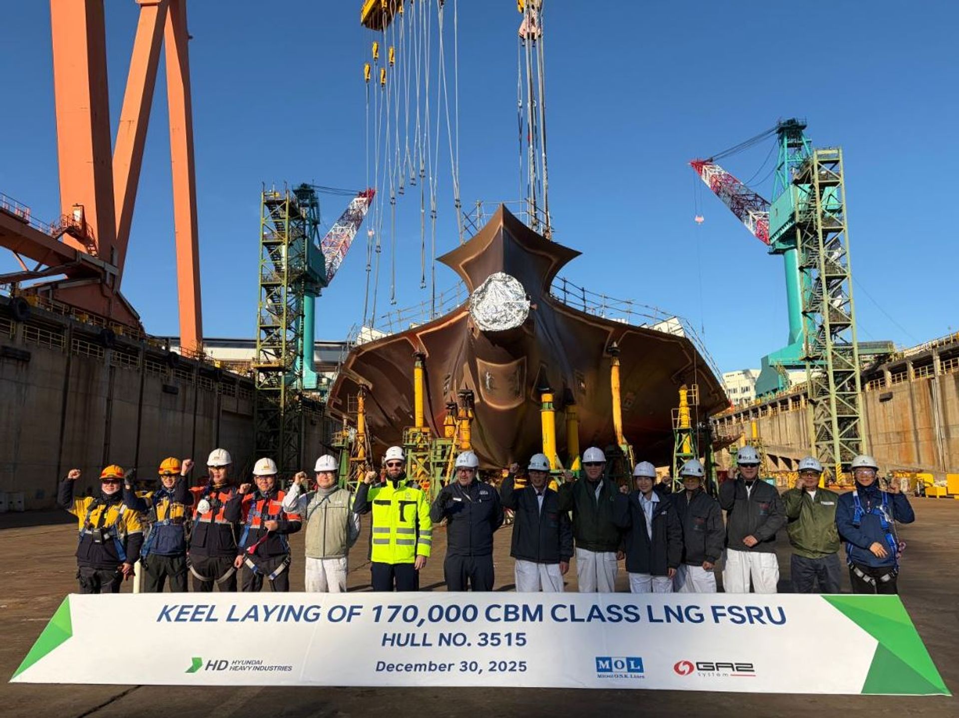 Położono stępkę pod nowoczesny Terminal LNG (FSRU Offshore) w Gdańsku 