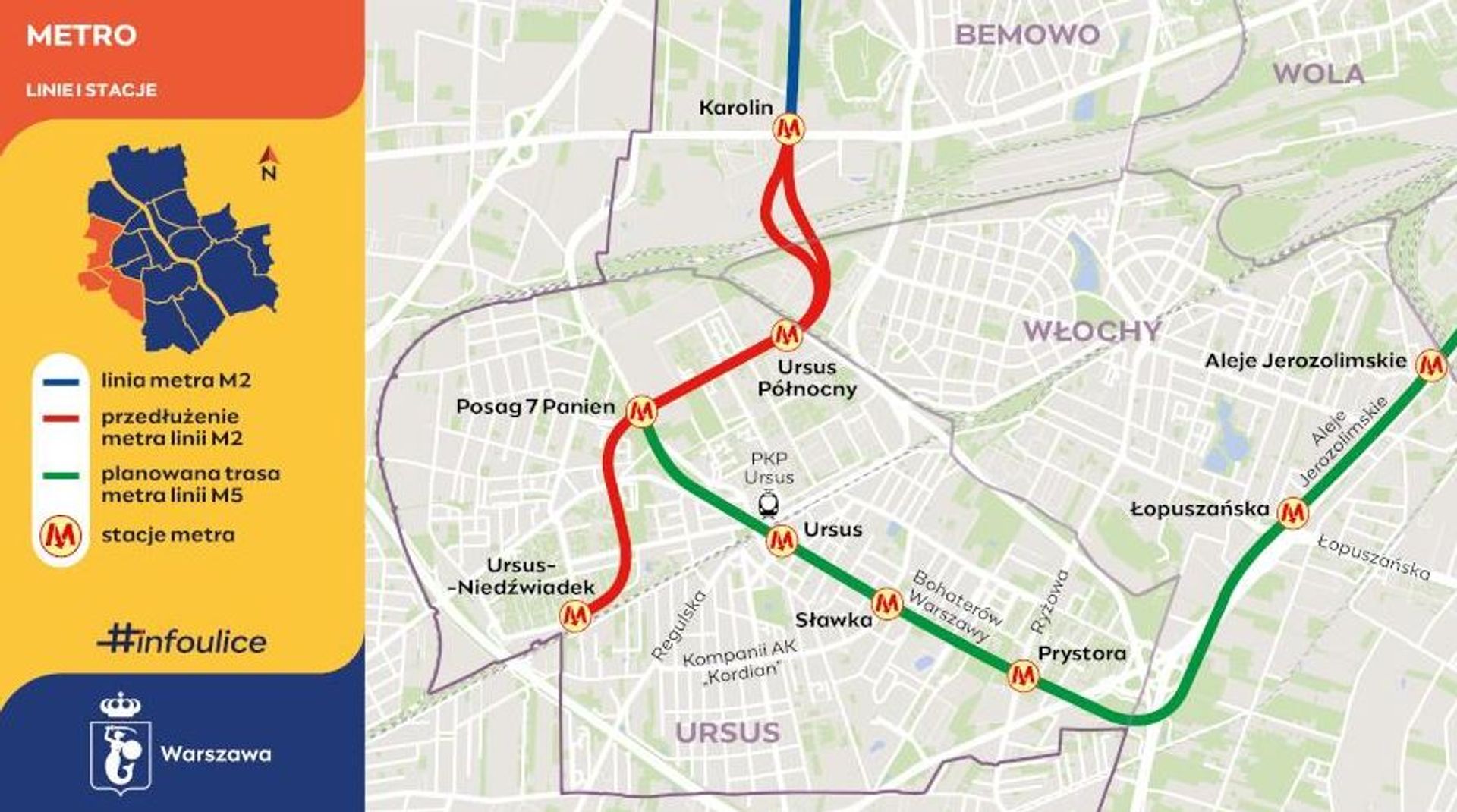 Ursus bliżej metra – jest przetarg na prace przedprojektowe na przedłużenie linii M2