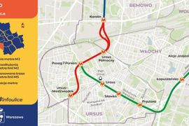 Ursus bliżej metra – jest przetarg na prace przedprojektowe na przedłużenie linii M2