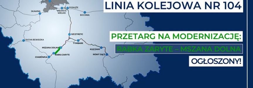 Małopolska zyska nowe połączenie, dzięki modernizacji linii kolejowej Chabówka – Nowy Sącz