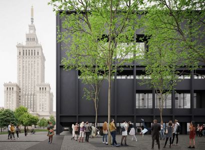 Ogłoszono przetarg na budowę nowej siedziby teatru TR na Placu Defilad w Warszawie [WIZUALIZACJE]