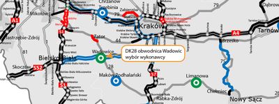 Małopolskie: Wybrano wykonawcę budowy obwodnicy Wadowic, w ciągu DK28