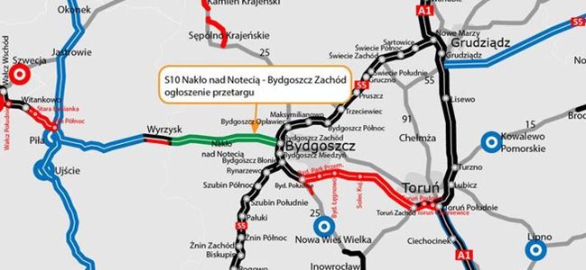 Rusza przetarg na projekt i budowę kolejnego odcinka S10 pod Bydgoszczą