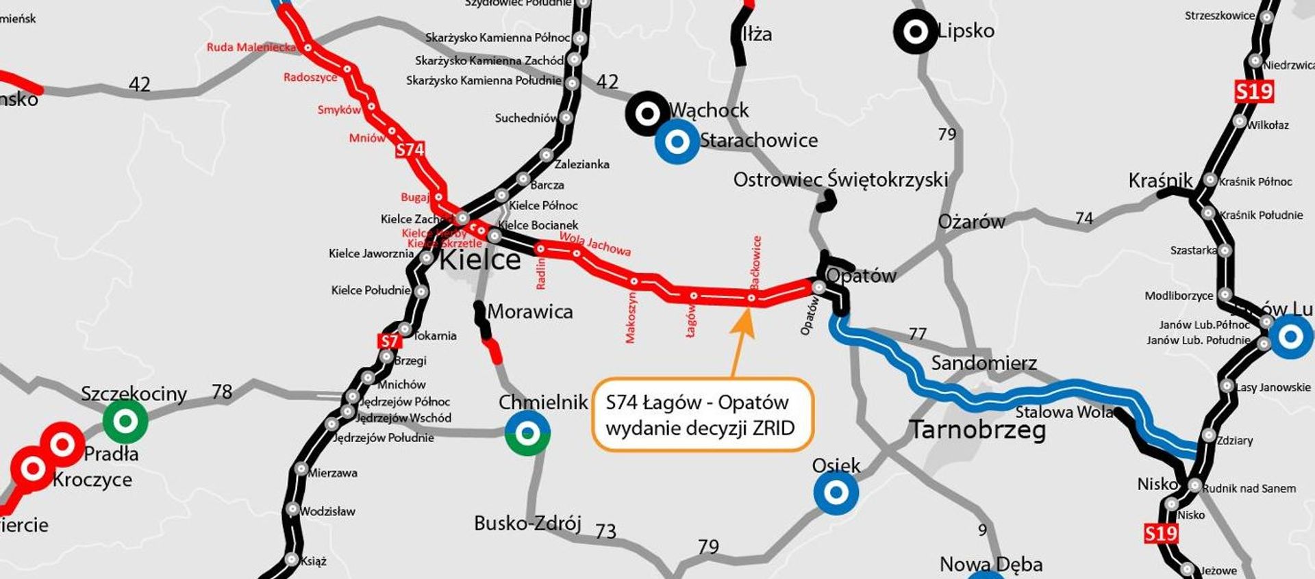Może ruszać budowa odcinka drogi ekspresowej S74 Łagów – Opatów w woj. świętokrzyskim