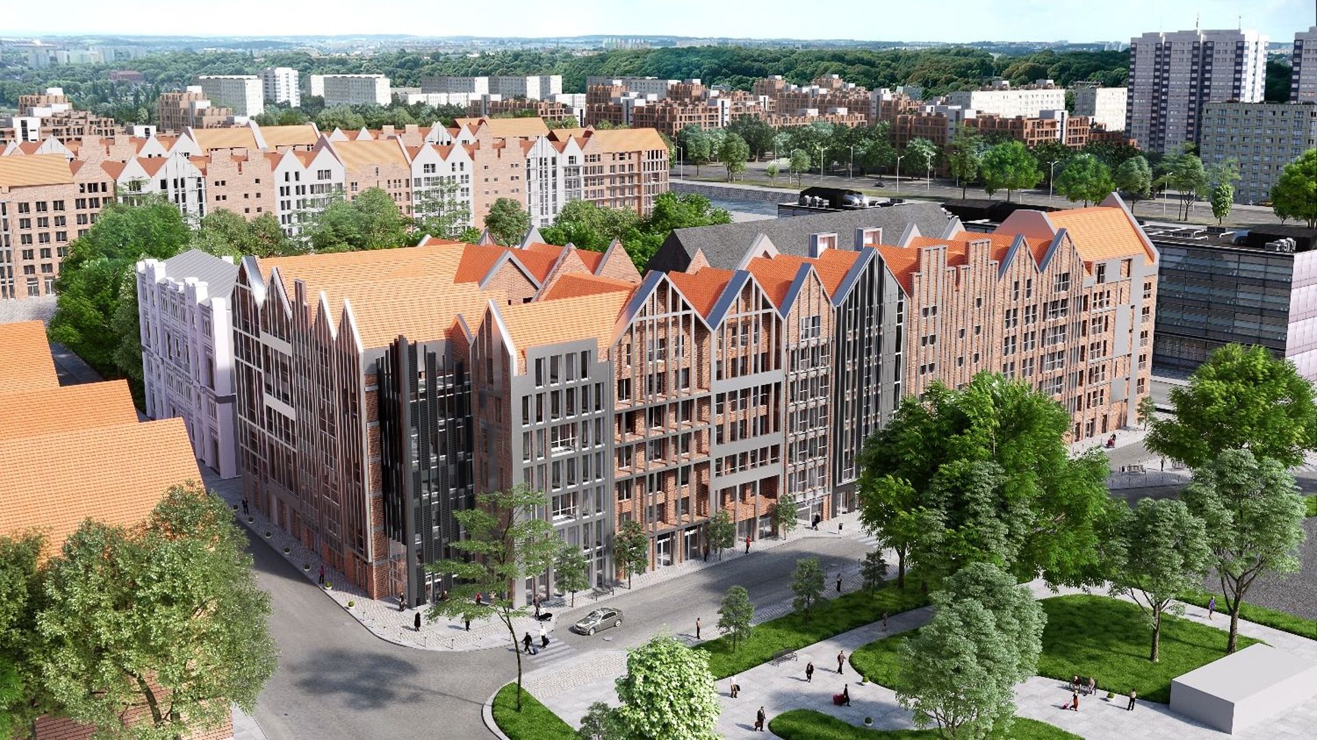  Grano Residence wpisuje się w architekturę Wyspy Spichrzów w Gdańsku