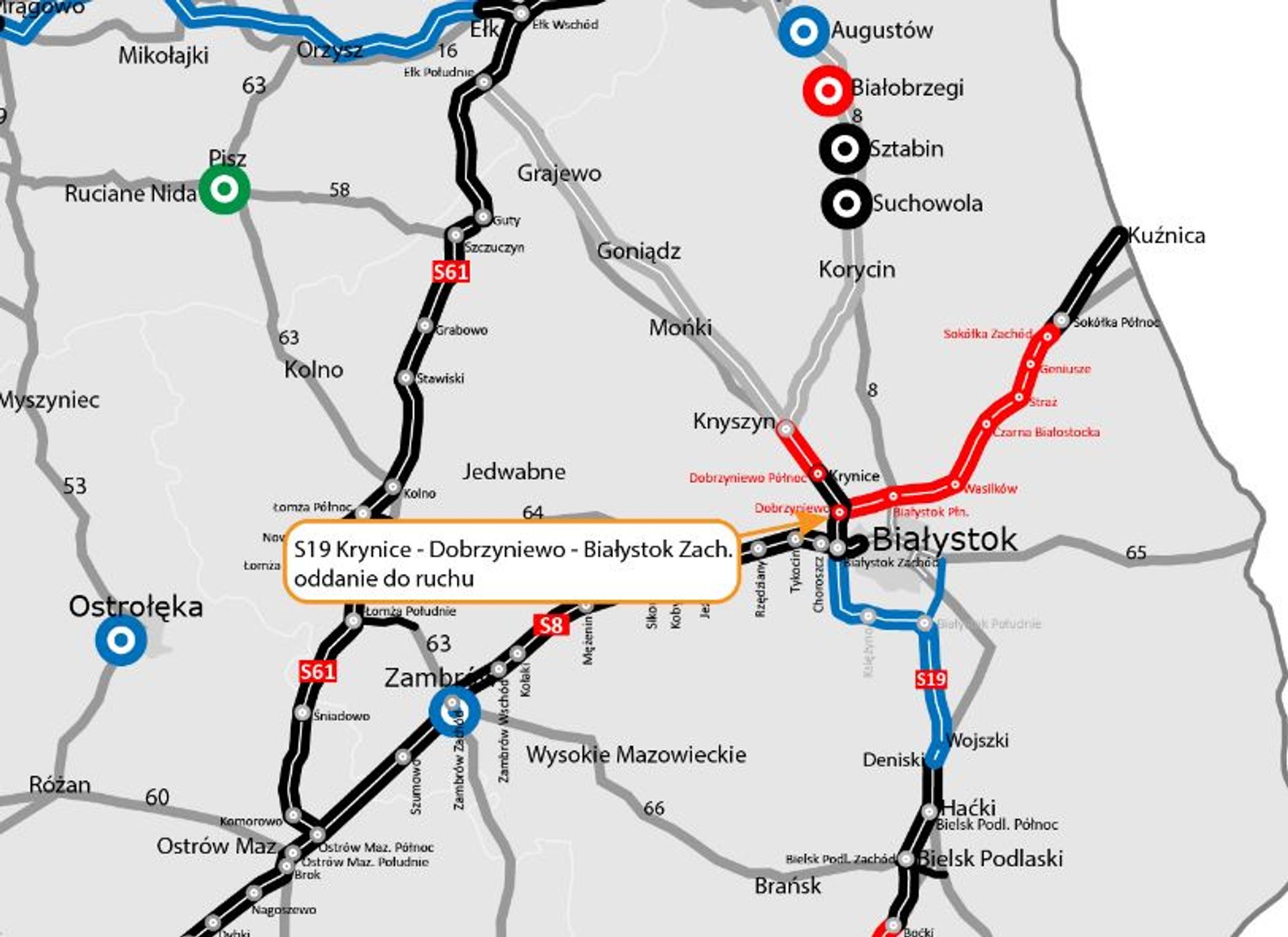 Pod Białymstokiem zostały połączone dwie drogi ekspresowe S19 Via Carpatia i S8 