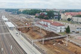 Rail Baltica – postępują prace na stacji w Ełku [ZDJĘCIA]