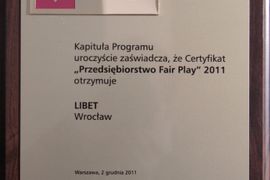 [Wrocław] Libet firma "Fair Play 2011"