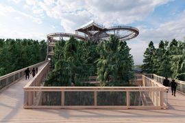Powstaje Sky Walk Serce Poronina – ścieżka w koronach drzew z widokiem na Tatry [WIZUALIZACJE]