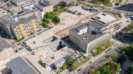 Kolej Dużych Prędkości w Łodzi. Zakończyli budowę komory przy Sienkiewicza [ZDJĘCIA Z LOTU PTAKA]