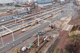 Za ok. 400 mln zł PKP PLK S.A. przebudowuje stację kolejową Olsztyn Główny [ZDJĘCIA]