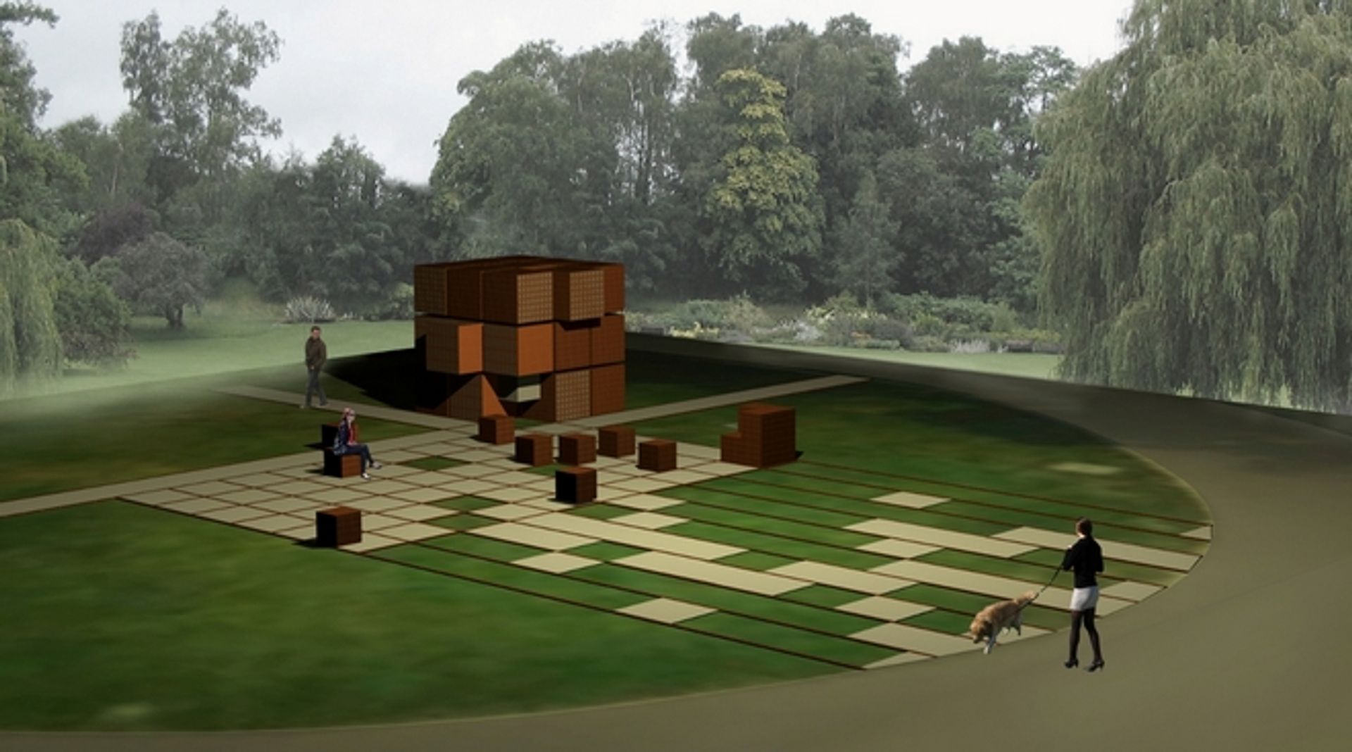 Wrocławski park w centrum miasta będzie miał nową rzeźbę z klinkieru