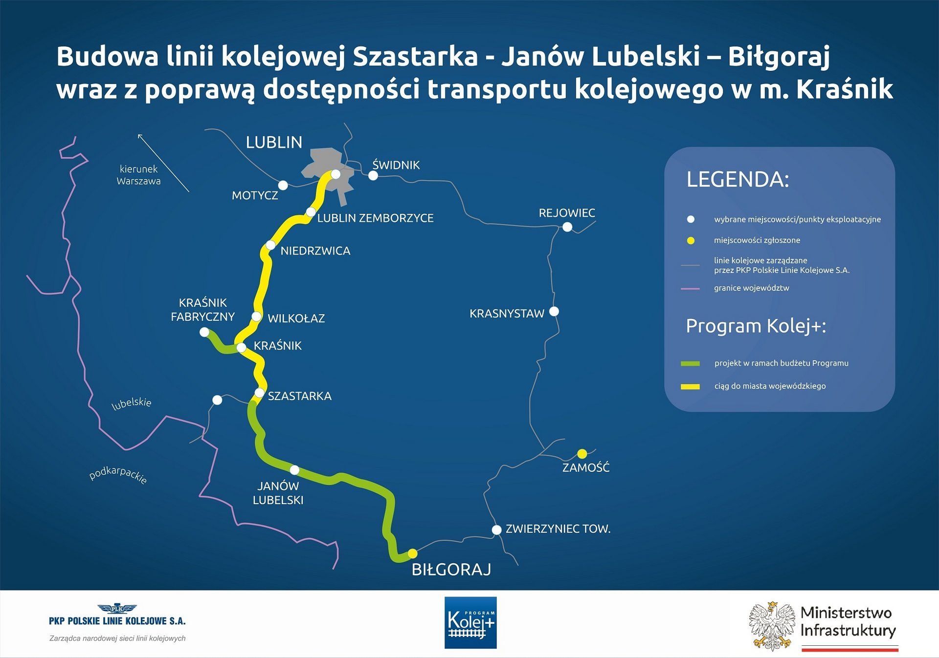 Powstanie projekt nowej linii kolejowej Szastarka – Janów Lubelski – Biłgoraj