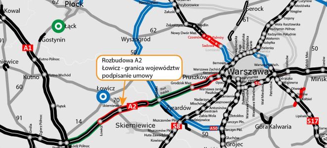 Umowa na rozbudowę kolejnego odcinka autostrady A2 podpisana