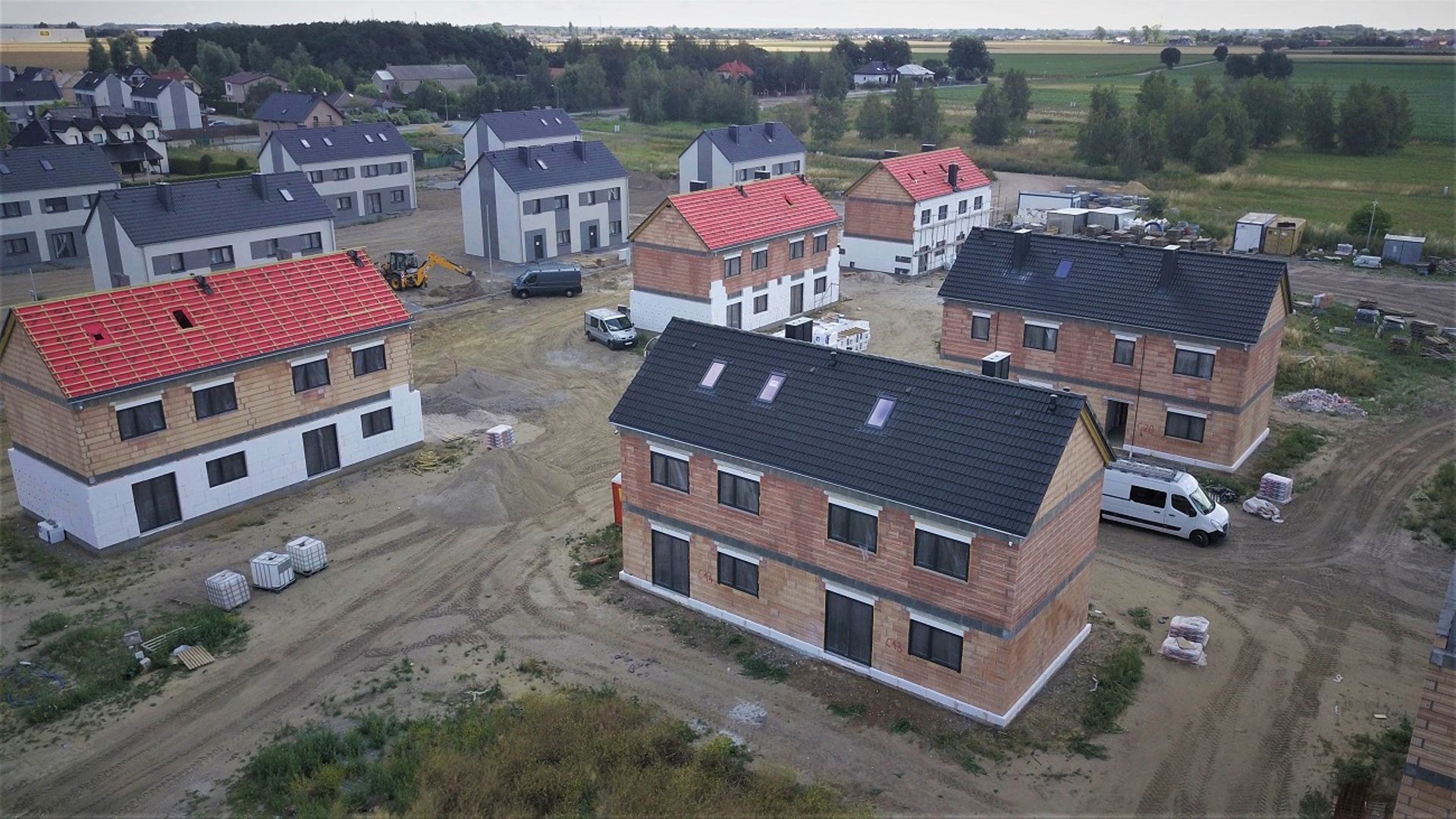 Następne domy na osiedlu Zielone Rabowice II pod Poznaniem w budowie
