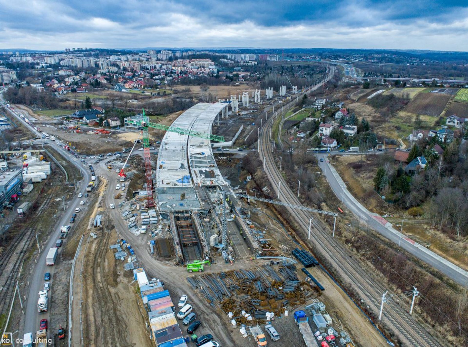 Na terenie Krakowa trwa budowa S7, na odcinku od Mistrzejowic do Nowej Huty 
