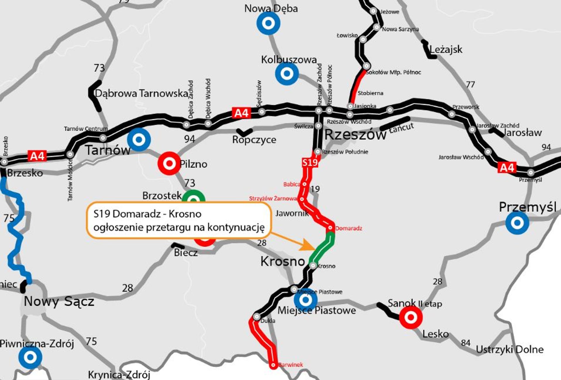 GDDKiA ogłosiła przetarg na dokończenie budowy drogi ekspresowej Via Carpatia S19 Domaradz – Krosno