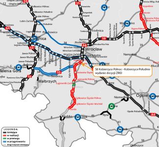 Jest zgoda na budowę kolejnego odcinka drogi ekspresowej S8 Wrocław/Kobierzyce - Kłodzko