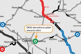Opolskie: Duże zainteresowanie budową obwodnicy Lędzin w ciągu DK46