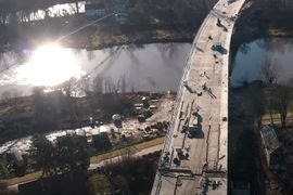 Postępują prace na budowie mostu Wschodniego i Alei Wielkiej Wyspy we Wrocławiu [FILM]