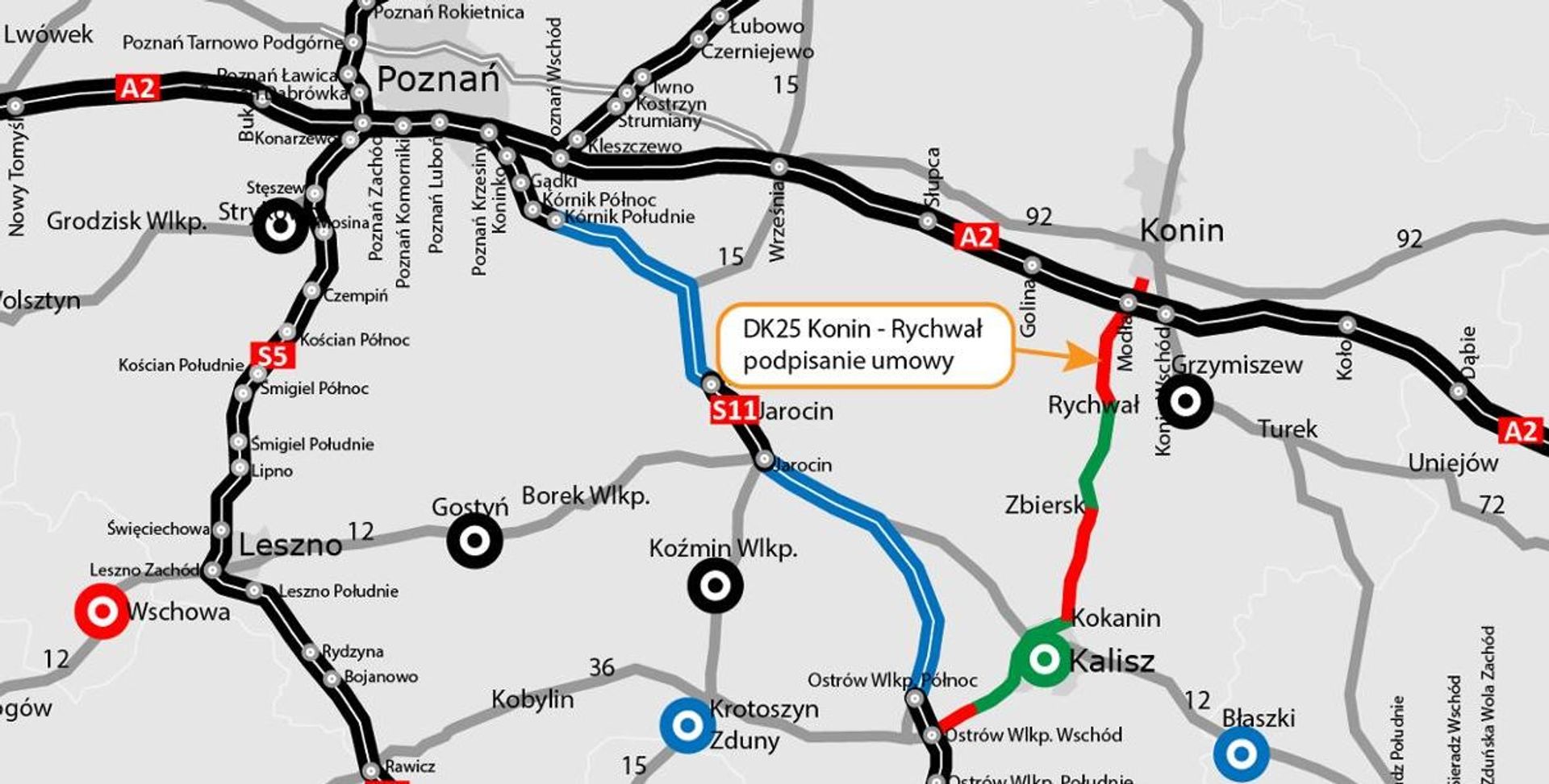 Rusza realizacja trzeciego odcinka DK25 w Wielkopolsce