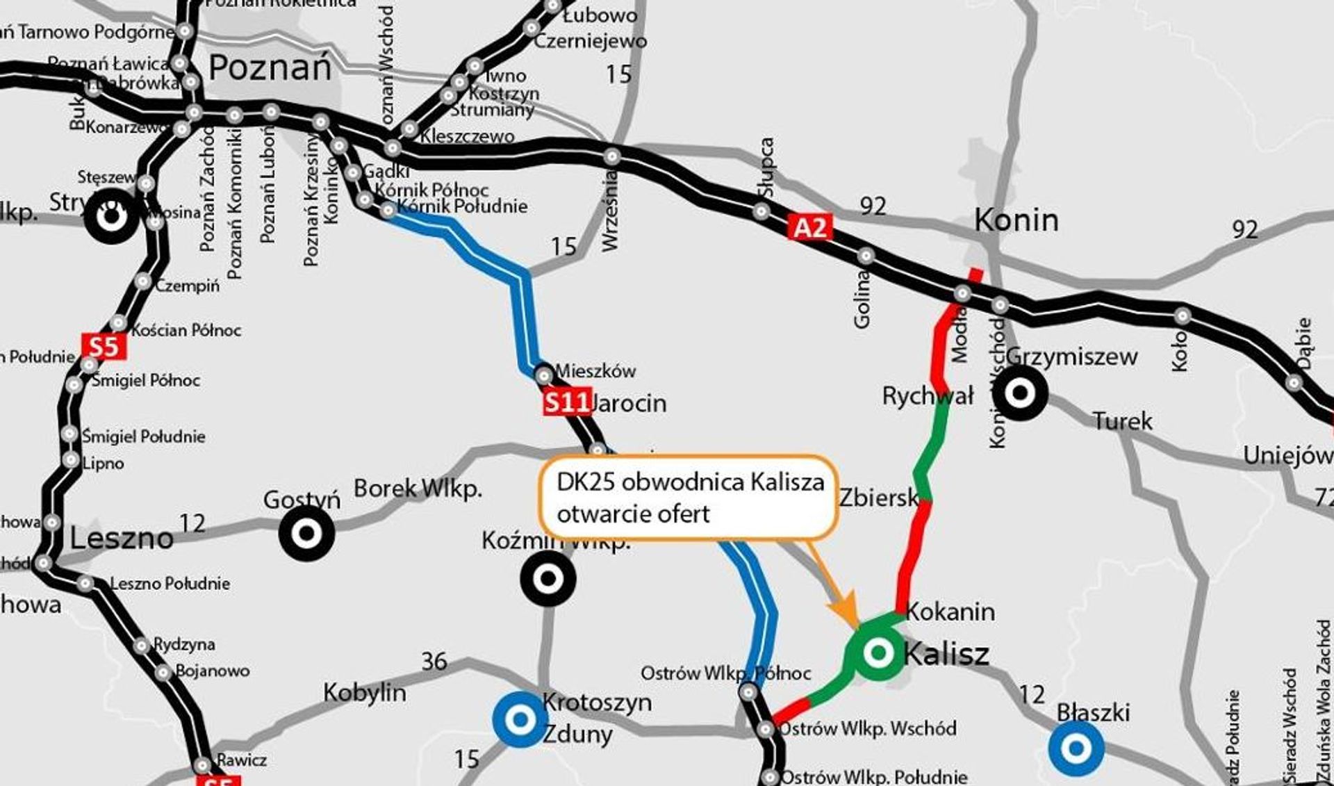 Otwarto oferty w przetargu na obwodnicę Kalisza w ciągu DK25