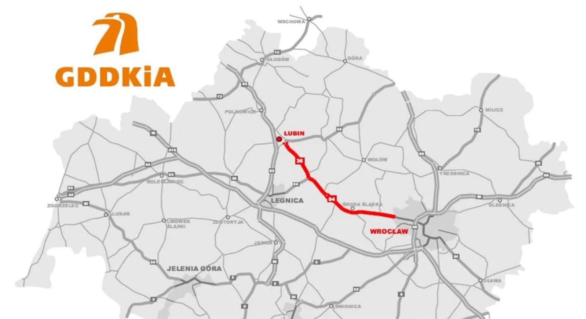 Wrocław i Lubin połączy nowa dwupasmowa droga (2x2) 