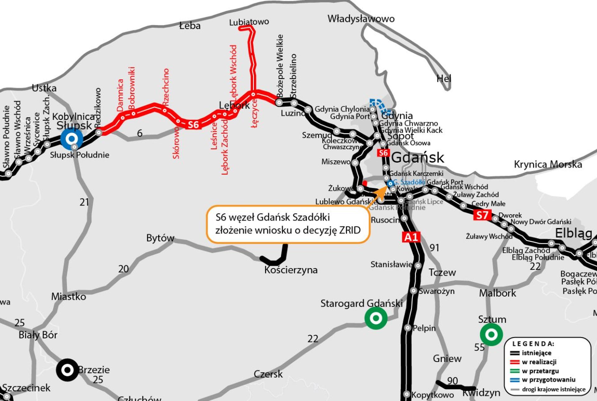Węzeł Gdańsk Szadółki w ciągu Obwodnicy Trójmiasta zostanie rozbudowany