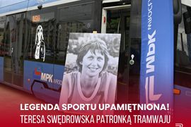 Legenda Ślęzy Wrocław - polska koszykarka Teresa Swędrowska, patronką tramwaju MPK Wrocław