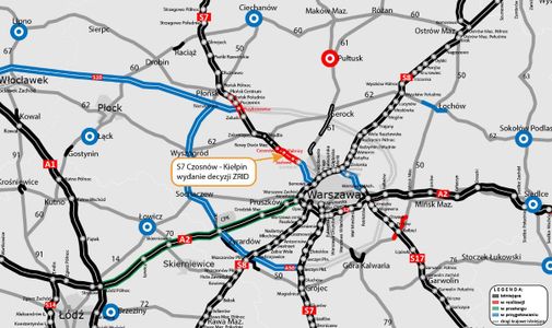 Jest zielone światło dla budowy drogi ekspresowej S7 Czosnów - Kiełpin pod Warszawą