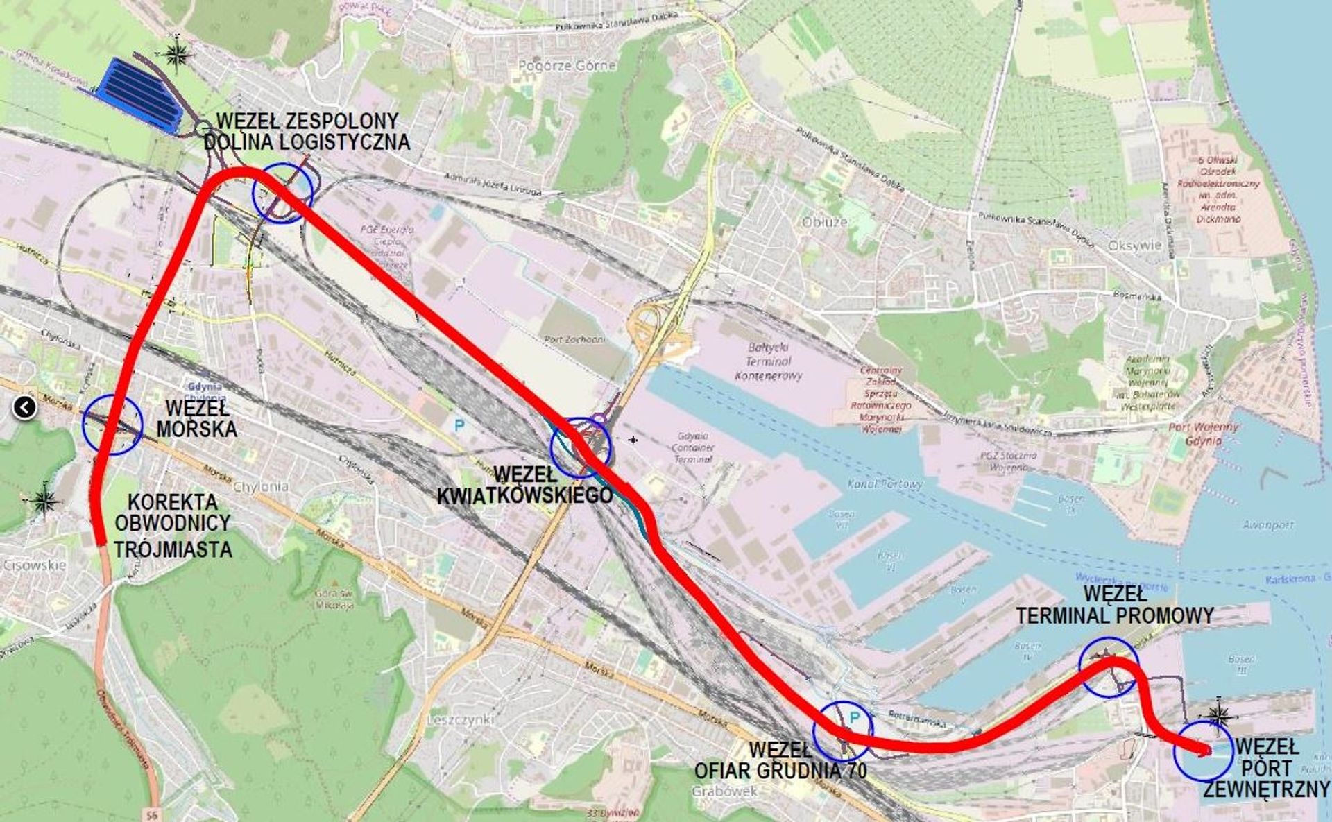 Jest umowa na projekt połączenia Portu Zewnętrznego z Drogą Czerwoną w Gdyni
